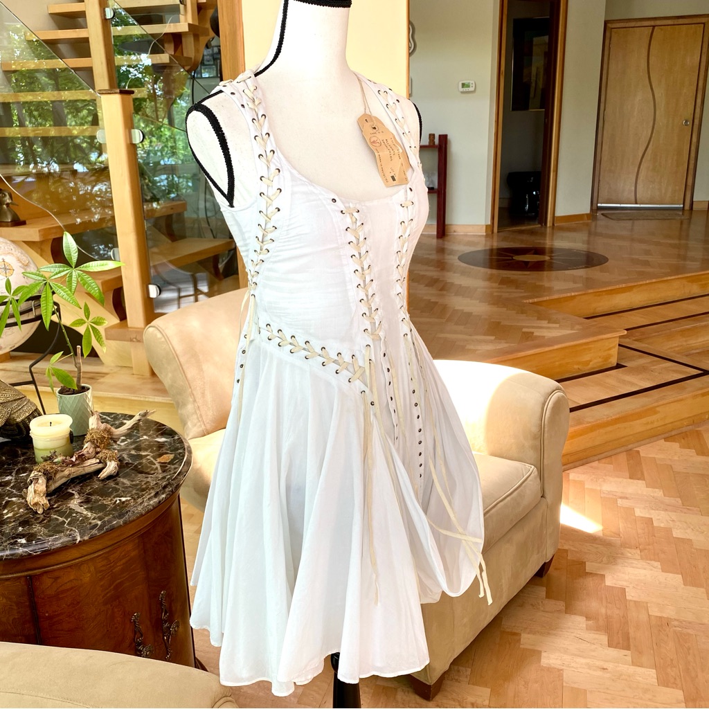 Vintage ..All Saints ‘Aemilla’’ White Lace-Up Dress Collectors Item